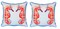 Pair of Betsy Drake Coral Sea Horses Large Indoor/Outdoor Pillows